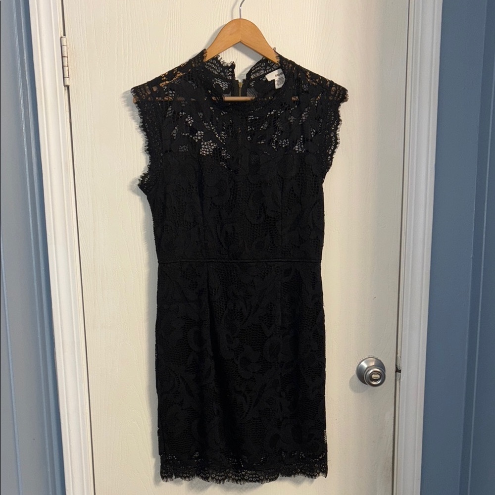 Sans Souci Black Mock Neck Sheath Dress